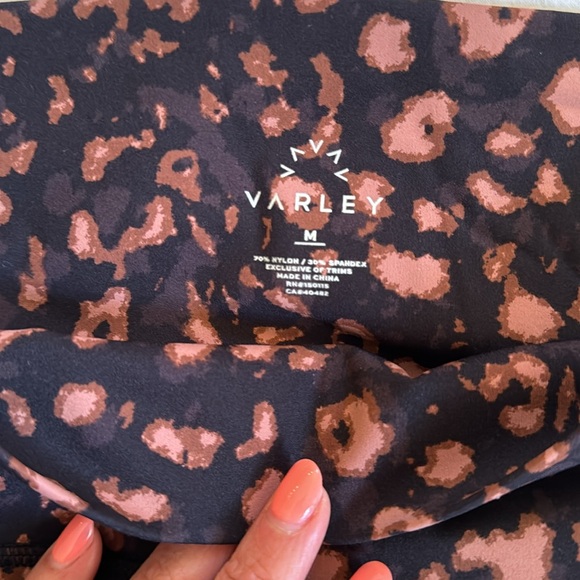 VARLEY Luna High Rise 7/8 textured animal print black brown orange size Medium - Picture 7 of 8